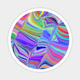 Swirling Rainbow Liquid Marble Abstract Magnet